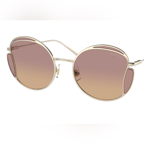 MIU MIU SMU 56X WOMENS ROUND SUNGLASSES NWOT WITH CASE - Picture 1 of 14
